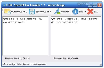 HTML SpecialChar Encoder screenshot