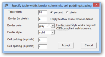 HTML Table Creator Tool screenshot 4