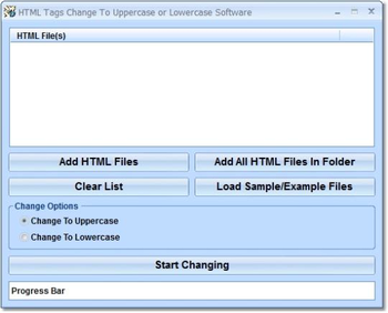 HTML Tags Change To Uppercase or Lowercase Software screenshot