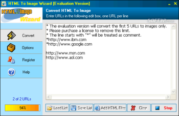 HTML To Image Wizard screenshot
