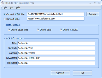 HTML to PDF Converter screenshot