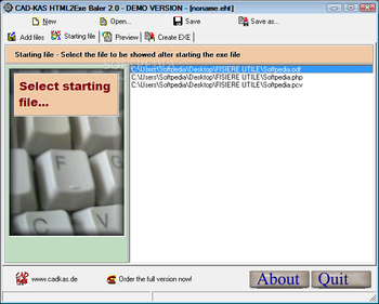 HTML2Exe Baler screenshot 3