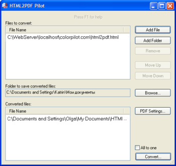 HTML2PDF Pilot screenshot 2