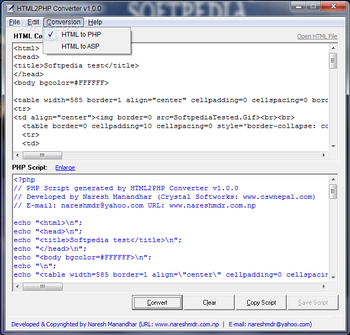HTML2PHP Converter screenshot 2