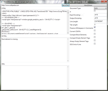 Html2Xhtml screenshot