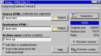 HTML2Zip screenshot