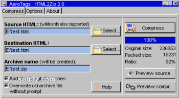 HTML2Zip screenshot 2