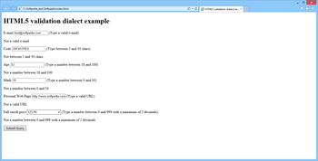 HTML5 Validation Dialect screenshot