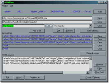 HTMLlink screenshot