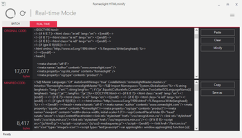 HTMLminify screenshot 2