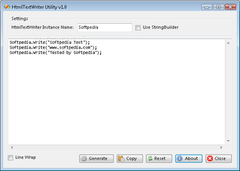 HtmlTextWriter Utility screenshot