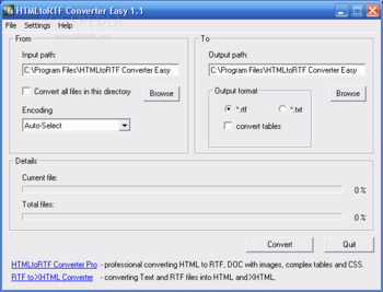 HTMLtoRTF Converter Easy screenshot