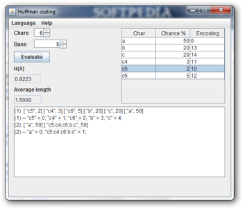 Huffman Coding screenshot