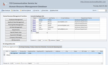 Human Resource Management Database screenshot