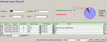 Human Resources Annual Leave Attendance screenshot