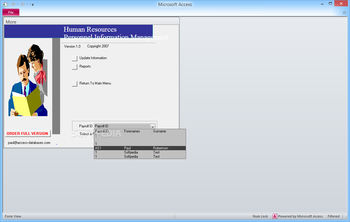 Human Resources Personnel Information Management screenshot