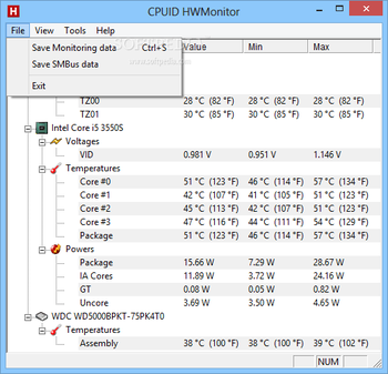 HWMonitor screenshot 2