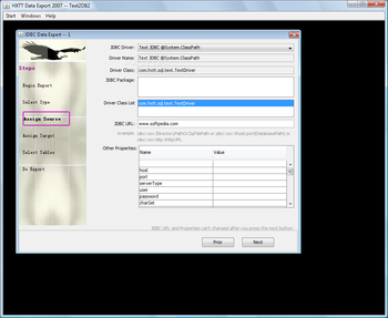 Hxtt Data Export 2007 - Text2DB2 screenshot 2