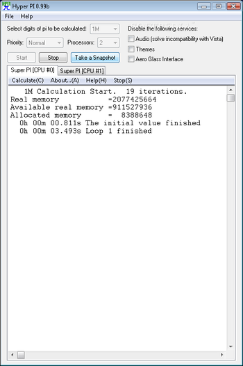 Hyper PI screenshot