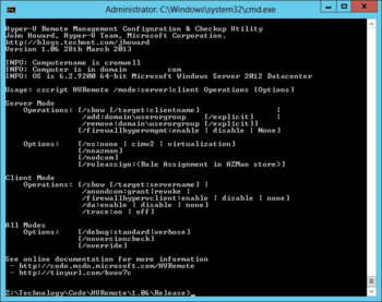 Hyper-V Remote Management Configuration Utility screenshot