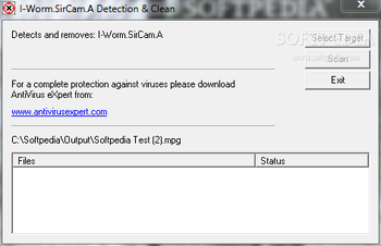 I-Worm.SirCam.A Detection & Clean screenshot