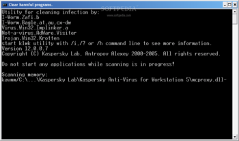I-Worm.Zafi.b removal tool screenshot