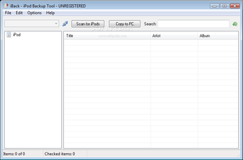 iBack - iPod Backup Tool screenshot