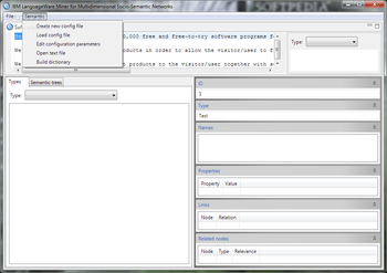 IBM LanguageWare Miner for Multidimensional Socio-Semantic Networks screenshot 2
