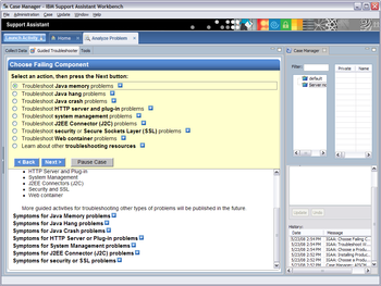 IBM Support Assistant Workbench screenshot