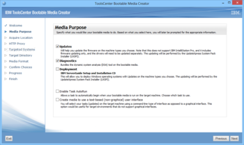 IBM ToolsCenter Bootable Media Creator screenshot 2