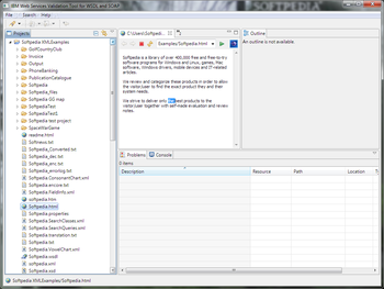 IBM Web Services Validation Tool for WSDL and SOAP screenshot
