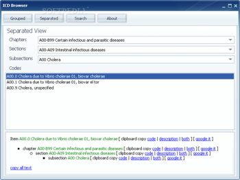 ICD Browser screenshot 2