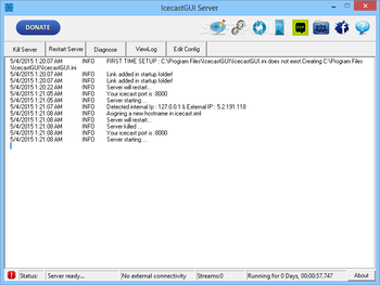 Icecast GUI screenshot 2