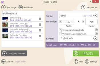 IceCream Image Resizer screenshot
