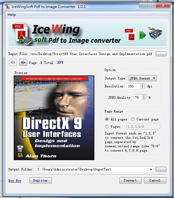 IceWingSoft Pdf to Image Converter screenshot