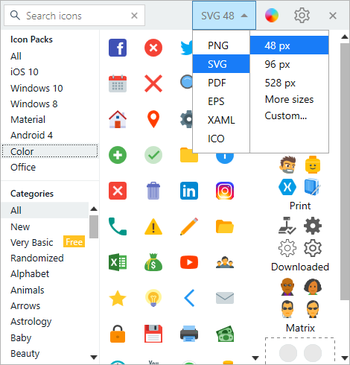 Icons8 screenshot