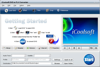 iCoolsoft DVD to FLV Converter screenshot