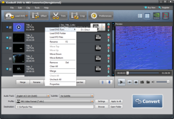 iCoolsoft DVD to MKV Converter screenshot