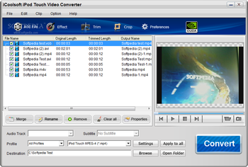 iCoolsoft iPod Touch Video Converter screenshot