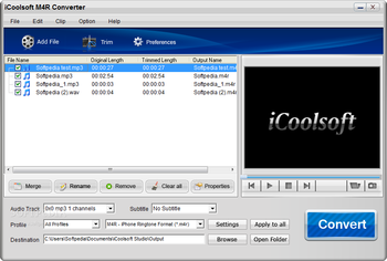 iCoolsoft M4R Converter screenshot