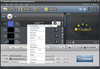 iCoolsoft Total Media Converter screenshot