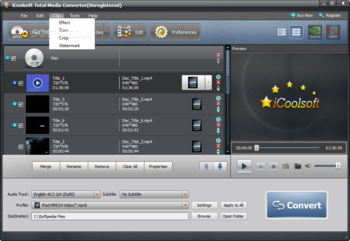 iCoolsoft Total Media Converter screenshot 3