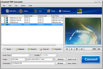 iCoolsoft TRP Converter screenshot