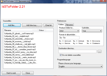 Id3ToFolder screenshot