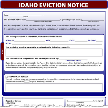 Idaho Eviction Notice screenshot