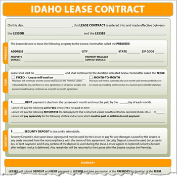 Idaho Lease Contract screenshot