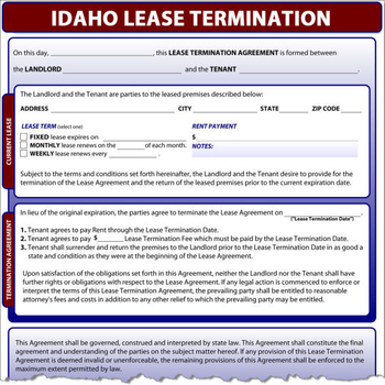 Idaho Lease Termination screenshot