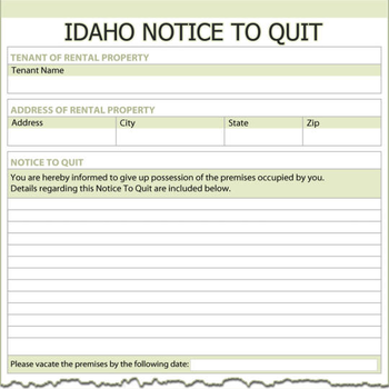 Idaho Notice To Quit screenshot