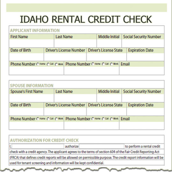 Idaho Rental Credit Check screenshot