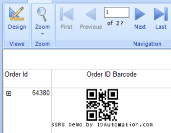 IDAutomation QRCode 2D SSRS Script screenshot